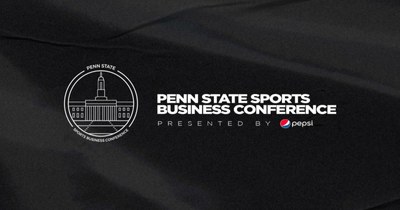 Penn State Sports Business Conference logo with old main outline drawing as icon and with the words "presented by Pepsi" as the title sponsor