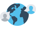 Alumni career services make a connection icon
